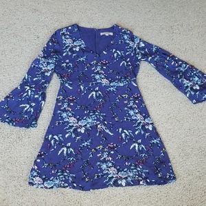 Loft dress, bell sleeve, beautiful purple print